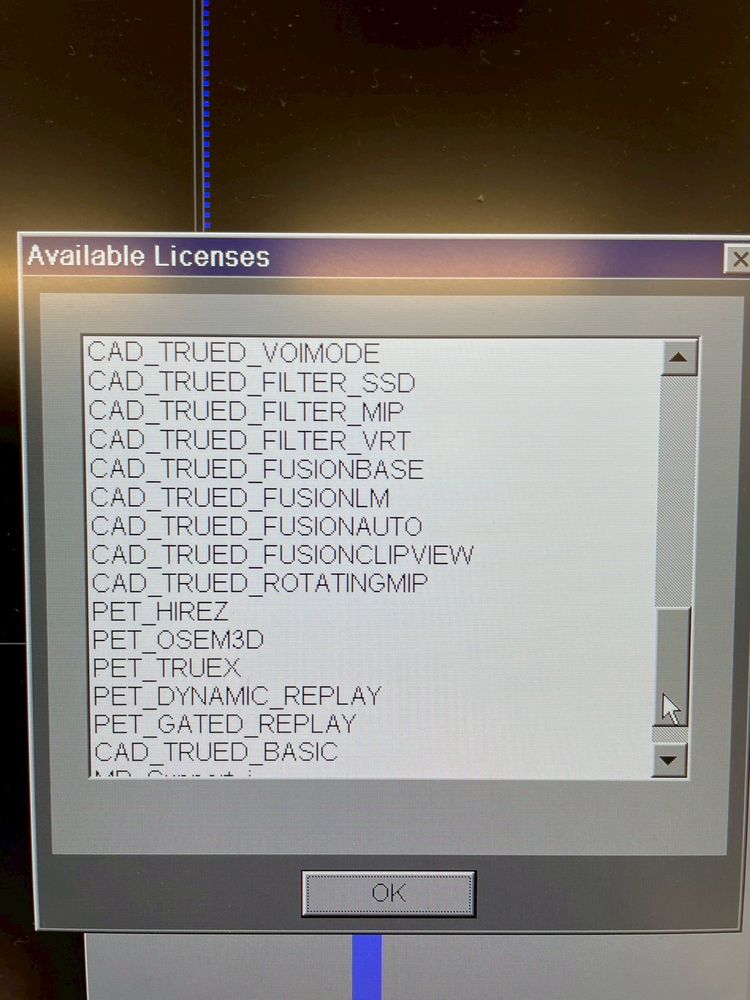 Siemens Biograph Truepoint - Available Licenses