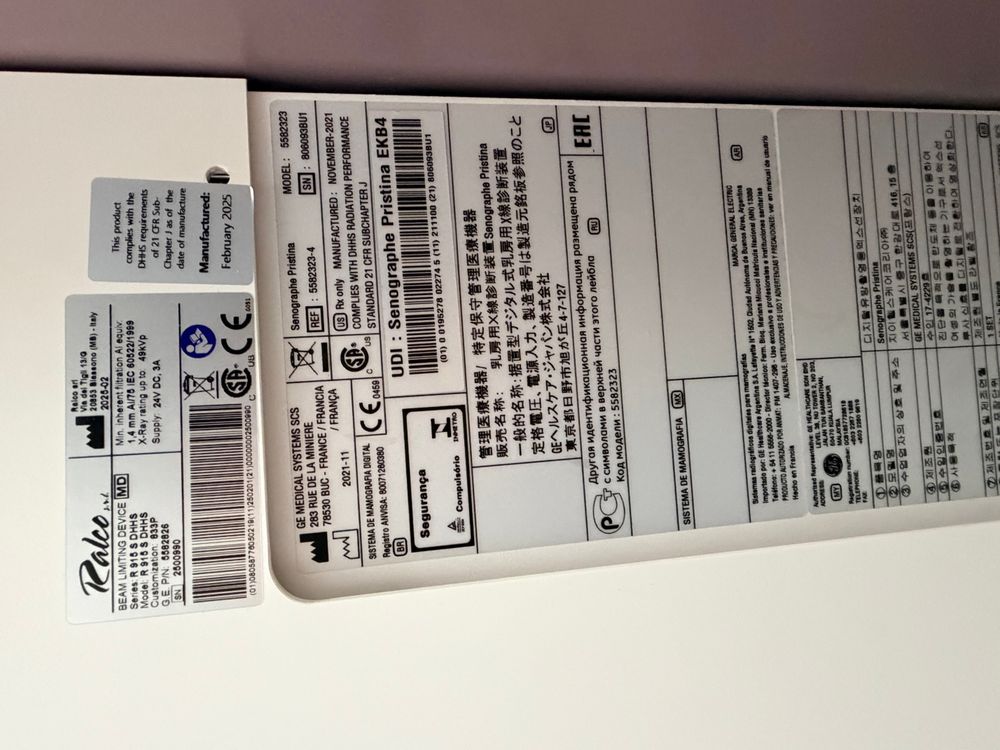 Senographe Pristina Labels