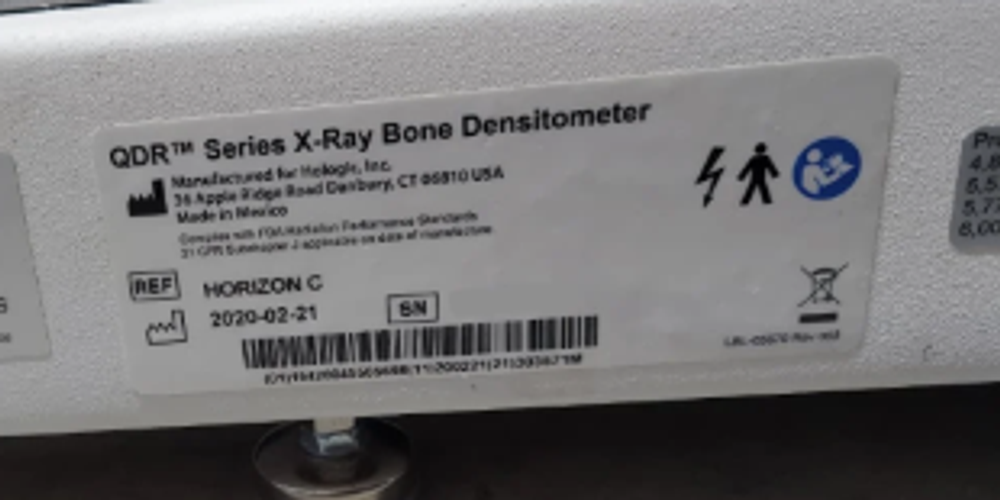 Hologic QDR Series X-Ray Bone Densitometer Label