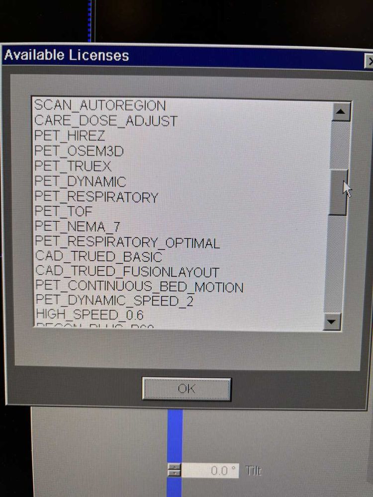 Siemens Biograph Horizon PET/CT Available Licenses