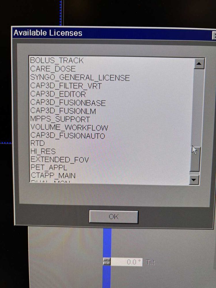 Siemens Biograph Horizon PET/CT Available Licenses