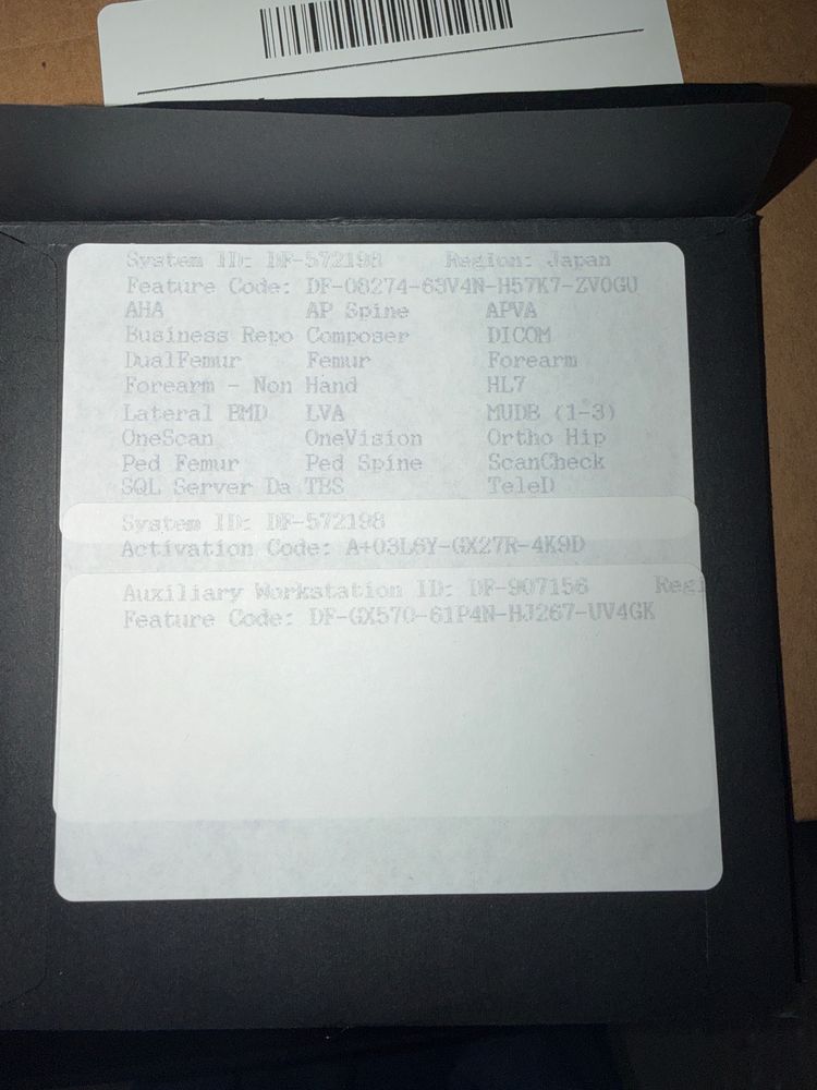 GE Lunar Prodigy System DF-572198 Feature and Activation Codes